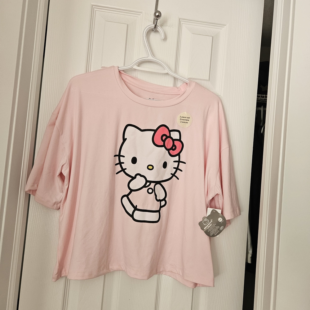 Hello Kitty Light Pink Short Sleeve Women Tee Size L